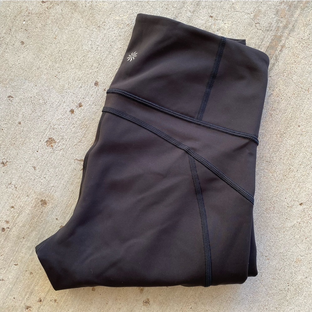 Athleta | Black Cropped Running Capri Pants Small